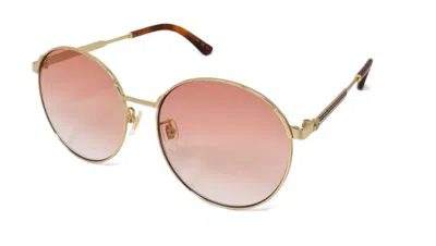Pre-owned Gucci Gg0206sk-004 Women's Gold / Orange Gradient Sunglasses In Pink