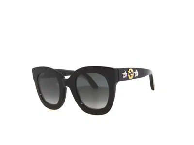 Pre-owned Gucci Gg0208s 0208s 001 Black Gray Gradient Sunglasses 0208