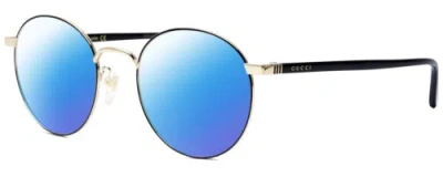 Pre-owned Gucci Gg0297ok-003 Womens Designer Polarized Sunglasses Black Gold 52mm 4 Option In Blue Mirror Polar