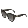 Gucci Gg Logo Acetate Square Sunglasses In Black-black-grey