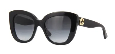 Pre-owned Gucci Gg0327s Black/grey Shaded (001) Sunglasses In Gray