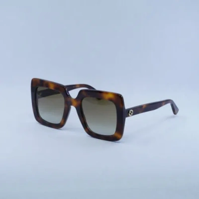 Pre-owned Gucci Gg0328s 002 Havana/brown Gradient 53-25-145 Sunglasses Authentic