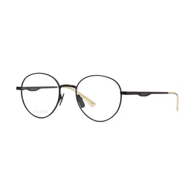 Gucci Gg0337o002 Round Metal Frame Eyeglasses In Black