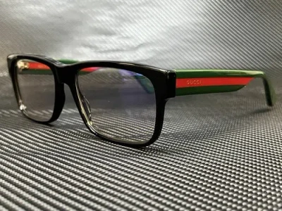 Pre-owned Gucci Gg0340s 011 Black Grey Men's Rectangle Sunglasses 58 Mm