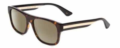 Pre-owned Gucci Gg0341s Men's Designer Sunglasses In Dark Tortoise Havana/black/green 56mm