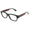 Gucci Rectangular Frame Glasses In 001 Black Multicolor Tran