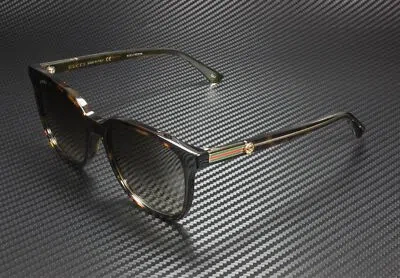 Pre-owned Gucci Gg0376s 002 Rectangular Havana Crystal Hava Brown 54 Mm Women's Sunglasses