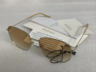 Pre-owned Gucci Gg0396s 004 Gold/photochromic Pink Octagonal Women's Sunglasses Gg 0396