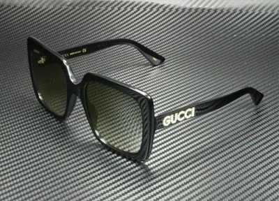 Pre-owned Gucci Gg0418s 001 Black Grey Gradient Women's Sunglasses 54 Mm In Gray