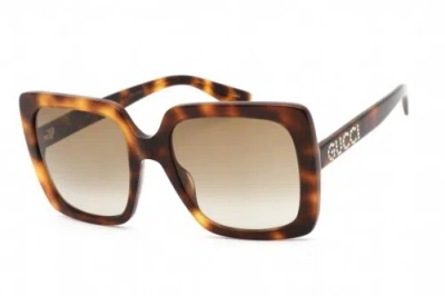 Pre-owned Gucci Gg0418s-003-54 Sunglasses Size 54mm 140mm 20mm Havana Women In Brown