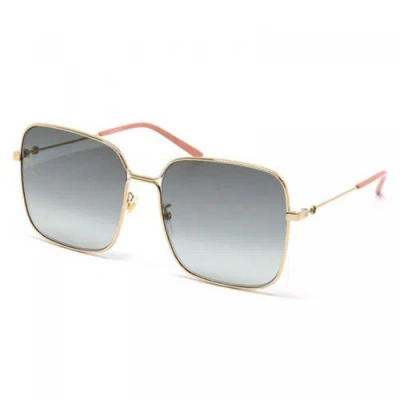 Pre-owned Gucci Gg0443s 001 Gold/grey 60-17-140 Sunglasses In Gray