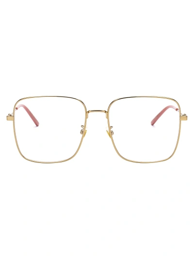 Gucci Gg0445o Glasses In 001 Gold Gold Transparent