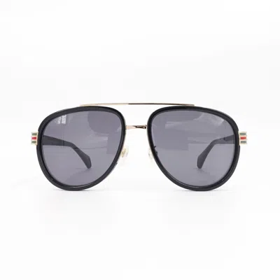 Pre-owned Gucci Gg0447 Pilot Sunglasses Black Gray Os