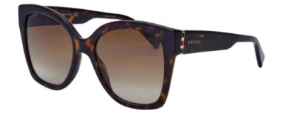 Pre-owned Gucci Gg0459s-002 Cateye Designer Sunglasses In Havana Tortoise Gold/brown 54 Mm