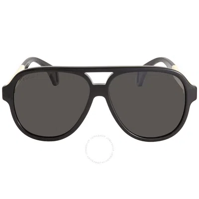 Gucci Gg0463 Grey Green Polarized Pilot Men's Sunglasses Gg0463s 002 58 In Black