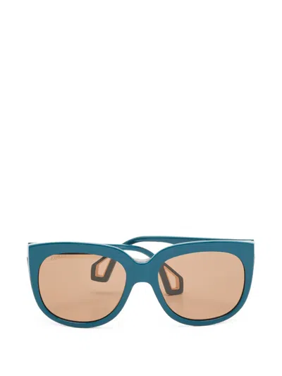 Pre-owned Gucci Gg0468s Square-frame Sunglasses In Blue