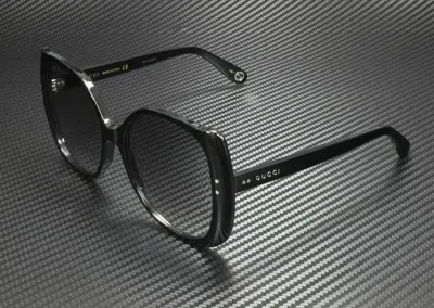 Pre-owned Gucci Gg0472s 001 Rectangular Square Black Grey Women's Sunglasses 56 Mm In Gray