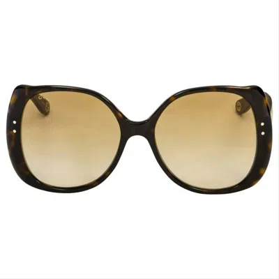 Pre-owned Gucci Gg0472s 002 Butterfly Brown Women Sunglasses