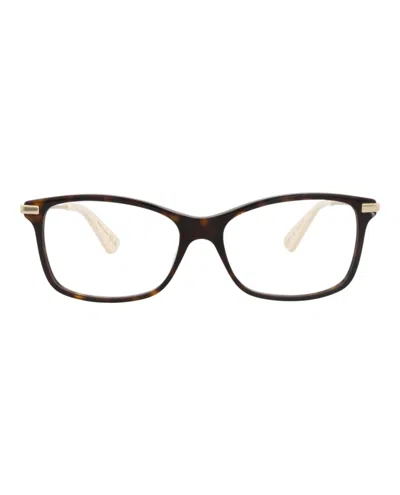 Gucci Gg0513o Eyeglasses In Havana Gold Transparent