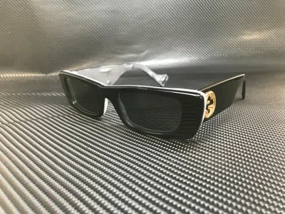 Pre-owned Gucci Gg0516s 001 Rectangle Square Black Grey Women's Sunglasses 52 Mm In Gray
