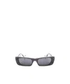 Gucci Black Interlocking G Rectangular Sunglasses In Gray