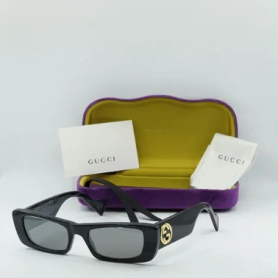 Pre-owned Gucci Gg0516s 013 Black Havana/silver Mirror 52-20-145 Sunglasses Authentic