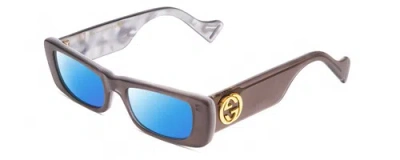 Pre-owned Gucci Gg0516s Womens Polarized Sunglasses Grey Marble White Pearl 52mm 4 Options In Blue Mirror Polar