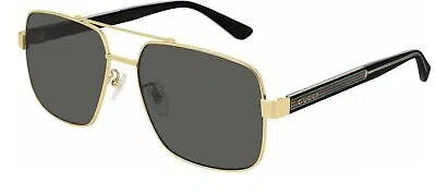 Pre-owned Gucci Gg0529s-001-60 Gold - Crystal - Gray