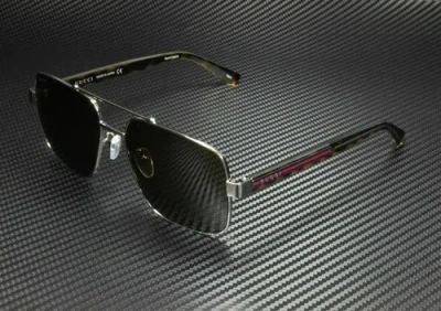 Pre-owned Gucci Gg0529s 002 Aviator Ruthenium Havana Brown Men's Sunglasses 60 Mm