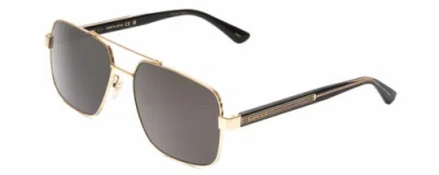 Pre-owned Gucci Gg0529s Unisex Pilot Designer Sunglasses In Gold Black Crystal/grey 60mm In Gray