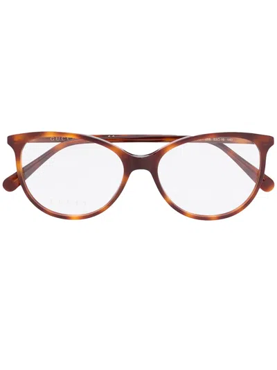 Gucci Gg0550o Oval-frame Glasses In 棕色