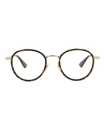 Gucci Gg0608ok Eyeglasses In Havana Gold Transparent