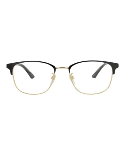 Gucci Gg0609ok Eyeglasses In Black Gold Transparent