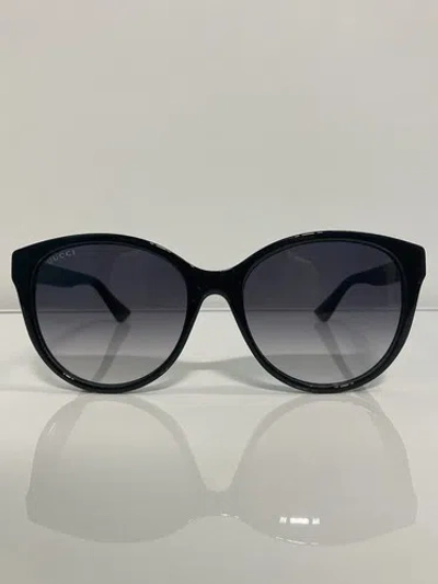 Pre-owned Gucci Gg0631s 001 Black Round Woman's Plastic Sunglasses 56mm
