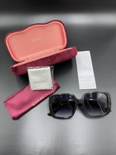 Pre-owned Gucci Gg0632s 001 Black Frame Gradient Lens 56-20 Authentic Sunglasses Italy In Brown