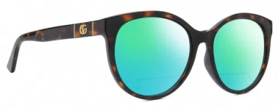 Pre-owned Gucci Gg0636sk Women Polarized Bifocal Sunglasses Tortoise Havana 56mm 41 Option In Green Mirror