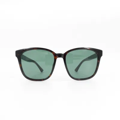 Pre-owned Gucci Gg0637 Square Sunglasses Dark Havana Green Os