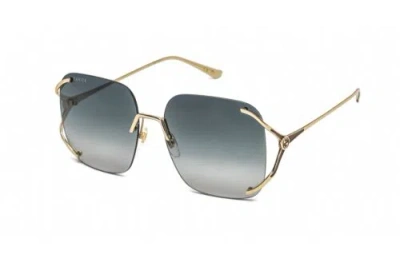 Pre-owned Gucci Gg0646s-001-60 Sunglasses Size 60mm 135mm 17mm Gold Unisex In Gray