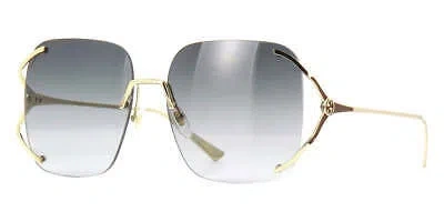 Pre-owned Gucci Gg0646s 001 Sunglasses Gold Frame Grey Lenses 60mm In Gray