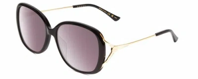 Pre-owned Gucci Gg0649sk Women's Oval Full Rim Designer Sunglasses In Black/gold/gray 58mm