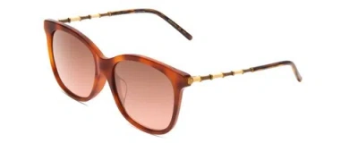 Pre-owned Gucci Gg0655sa-003 Women Cateye Sunglasses Havana Tortoise Brown Gold/brown 56mm In Multicolor
