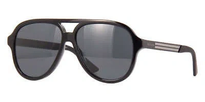 Pre-owned Gucci Gg0688s 001 Sunglasses Black Frame Grey Lenses 59 Mm In Gray