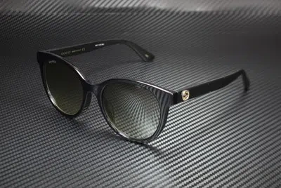 Pre-owned Gucci Gg0702sk 001 Round Oval Black Shiny Black Grey 54 Mm Women's Sunglasses In Gray