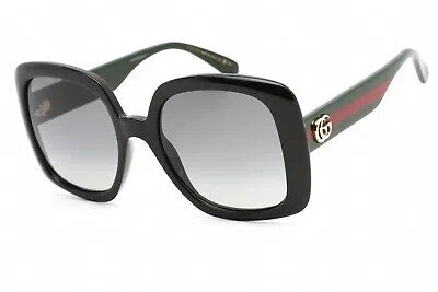 Pre-owned Gucci Gg0713s 006 Sunglasses Black Frame Grey Lenses 55mm In Gray