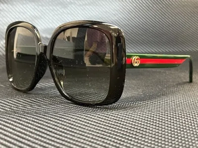 Pre-owned Gucci Gg0714sa 001 Black Grey Gradient Women's Sunglasses 56 Mm In Gray