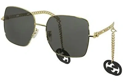 Pre-owned Gucci Gg0724s Gold/grey 61/18/135 Women Sunglasses