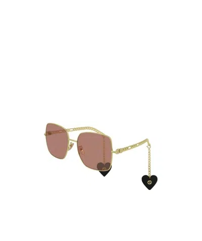 Gucci Gg0724s Square-frame Sunglasses In Pink
