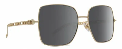 Pre-owned Gucci Gg0724s Womens Square Full Rim Designer Sunglasses In Gold Black/grey 61mm In Multicolor