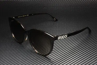 Pre-owned Gucci Gg0729sa 002 Havana Dark Brown Round Oval Panthos 56 Mm Women's Sunglasses