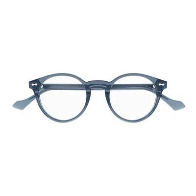Gucci Gg0738o008 Round Full Rim Eyeglasses In Blue